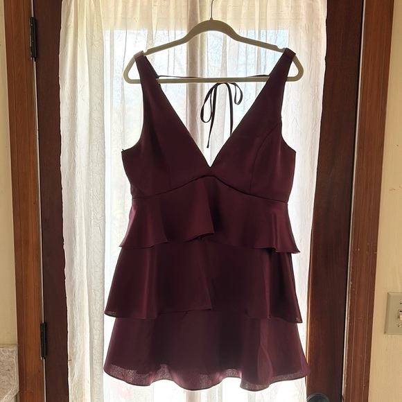 Magenta Ruffle Party Dress - Picture 1 of 4